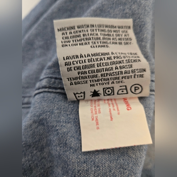 Dakota 3XLT Denim Button Up Shirt Blue 100% Cotton Long Sleeve Western Workwear - Picture 9 of 9